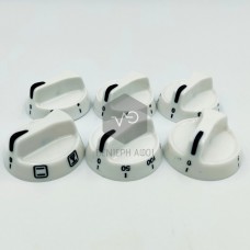 Air-heated kitchen buttons set (6 pieces) with short axis white color.