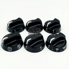 Air-heated kitchen buttons set (6 pieces) with long axis black color.