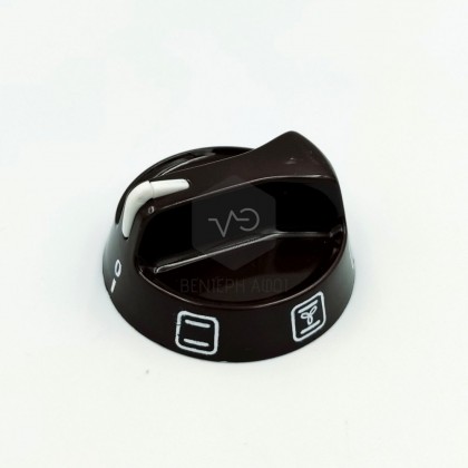 Air-heated kitchen oven options button with long axis brown color.
