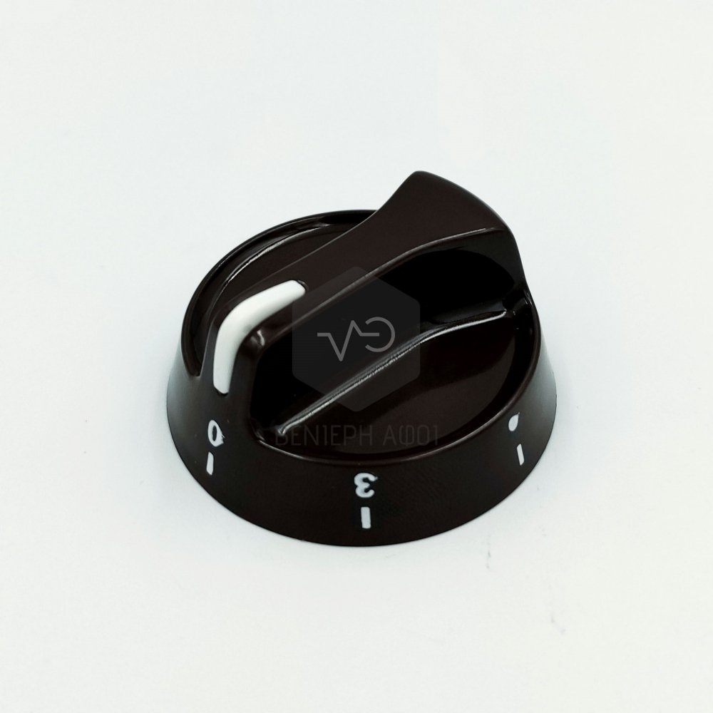 Air-heated kitchen button of 4 options with long axis brown color.