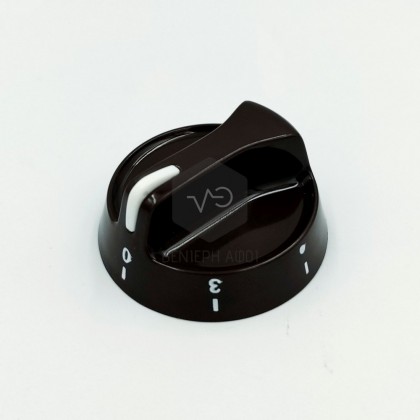 Air-heated kitchen button of 4 options with long axis brown color.