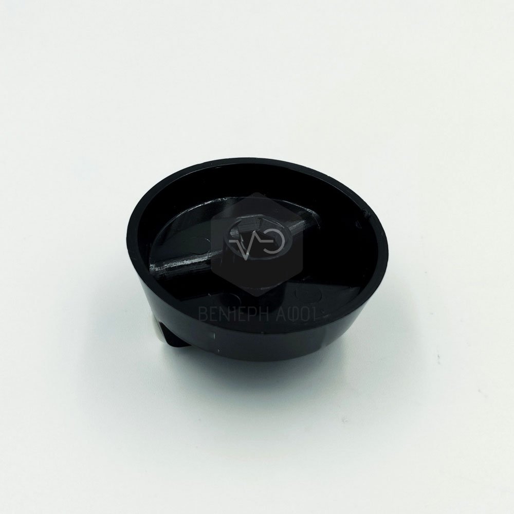Air-heated kitchen oven options button with short axis black color.