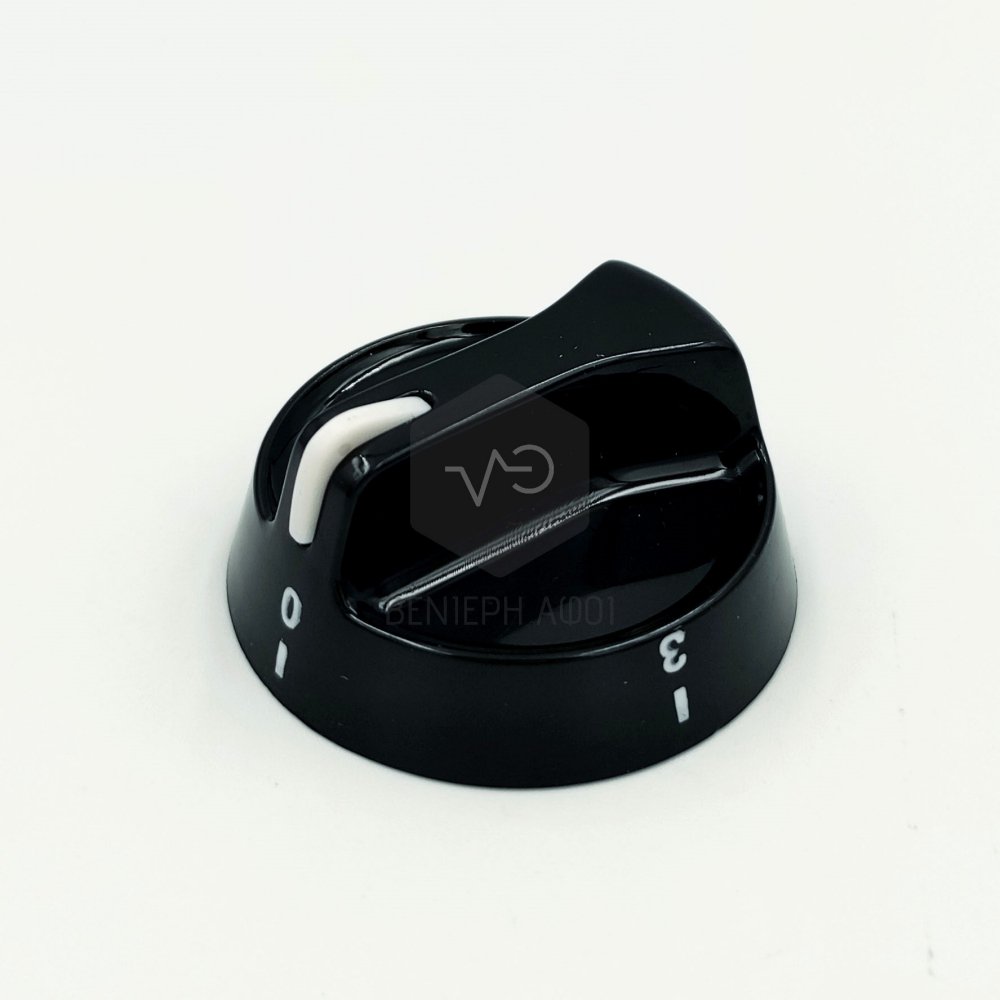 Air-heated kitchen button of 4 options with long axis black color.
