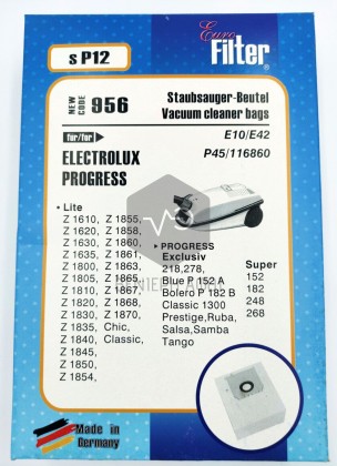 Vacuum cleaner bag ELECTROLUX/ PROGRESS sP12.