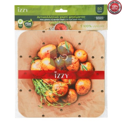 Non-stick perforated disposable paper for IZZY air fryer.