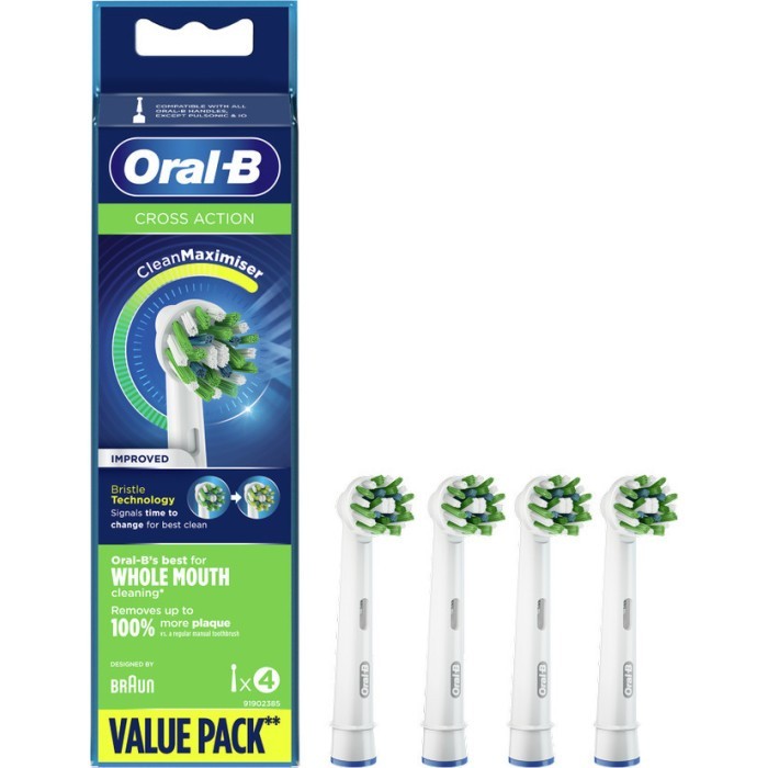 Oral-B Cross Action CleanMaximiser Replacement Heads for Electric Toothbrush 4pcs.